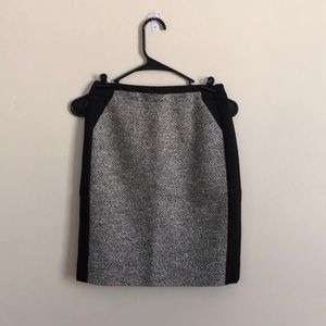 Lightly worn, White House Black Market, size 00 tweed and black pencil skirt
